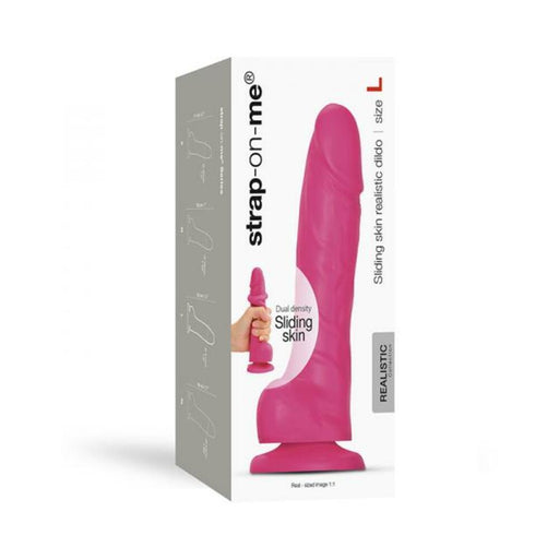 Strap-on-me Sliding Skin Realistic Dual-density Dildo Dual Fuchsia  L | SexToy.com