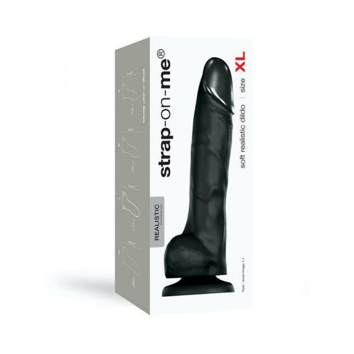 Strap-on-me Soft Realistic Dildo Black Xl | SexToy.com