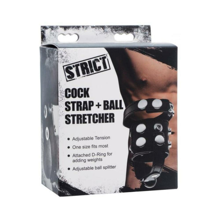 Strict Cock Strap And Ball Stretcher Black O/S - SexToy.com