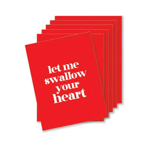 Swallow Your Heart Naughty Greeting Card - Pack Of 6 - SexToy.com