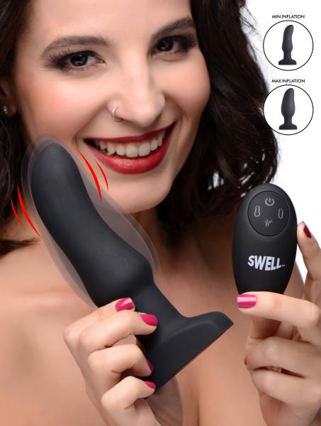 Swell 10x Inflatable & Vibrating Curved Silicone Anal Plug | SexToy.com