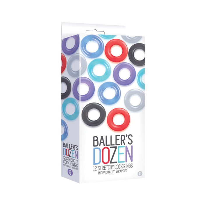 The 9's, Baller's Dozen, 12-piece TPE Cock Ring Set | SexToy.com