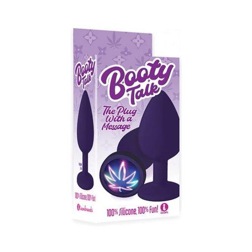 The 9's Booty Calls Neon Leaf Plug - Purple - SexToy.com