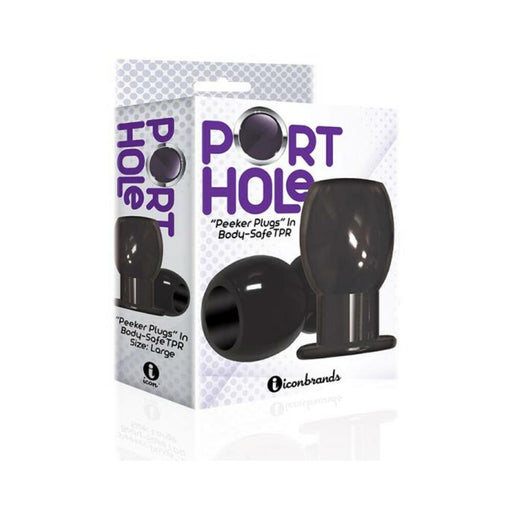 The 9's Port Hole Hollow Butt Plug Black | SexToy.com