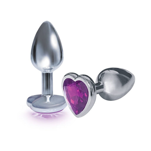 The 9's, The Silver Starter, Bejeweled Heart Stainless Steel Butt Plug | SexToy.com
