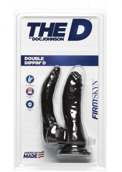 The D Double Dippin D Dildo Firmskyn Black | SexToy.com