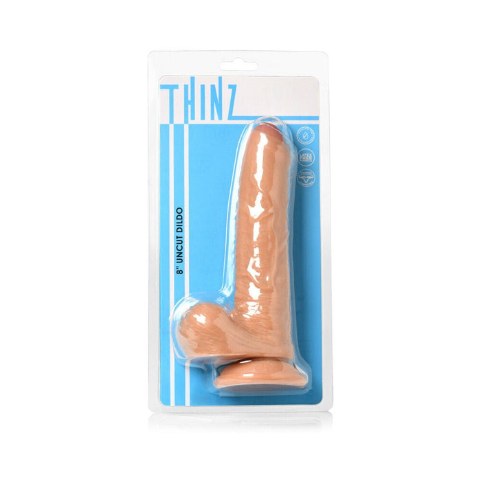 Thinz Uncut 7.3 In. Dildo With Balls Light - SexToy.com