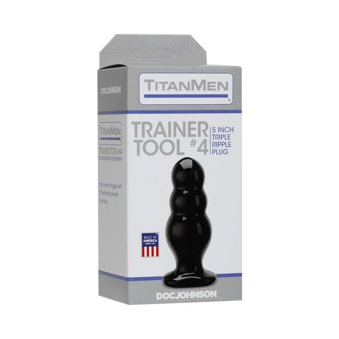 Titanmen Trainer Tool 4 Black Butt Plug - SexToy.com