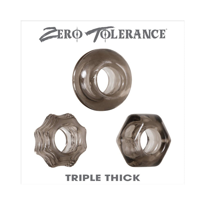 Triple Thick Cock Ring Trio Smoke - SexToy.com