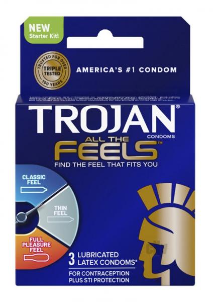 Trojan All The Feels Condoms - Pack Of 3 | SexToy.com