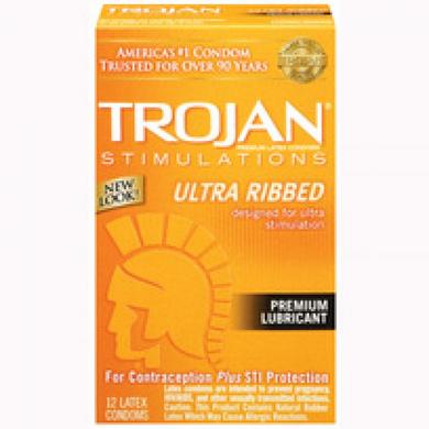 Trojan Stimulations Ultra Ribbed 12 Pack | SexToy.com