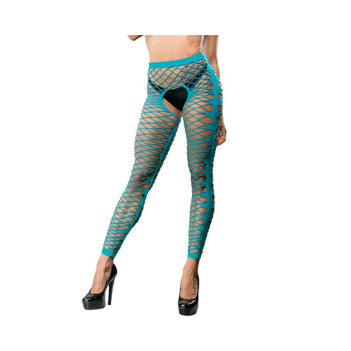 Turquoise Crotchless Side Panel Legging | SexToy.com