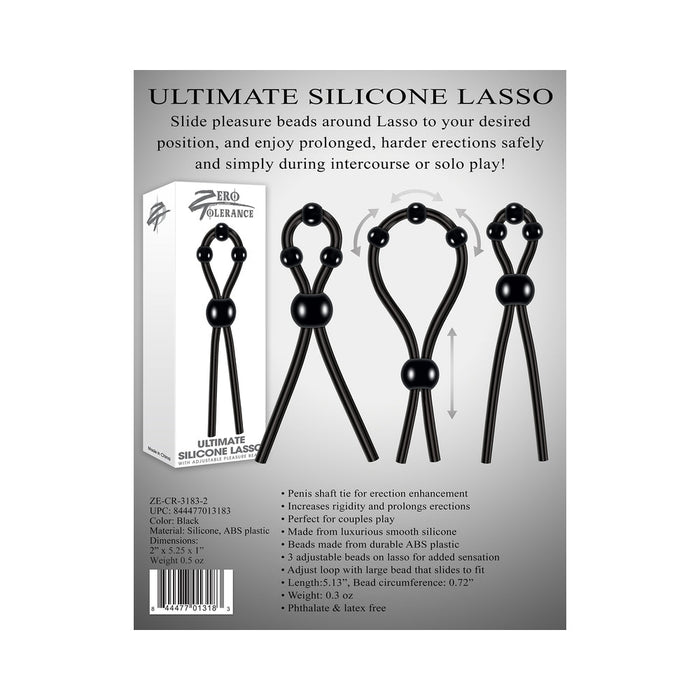Ultimate Silicone Lasso Cock Ring Black - SexToy.com