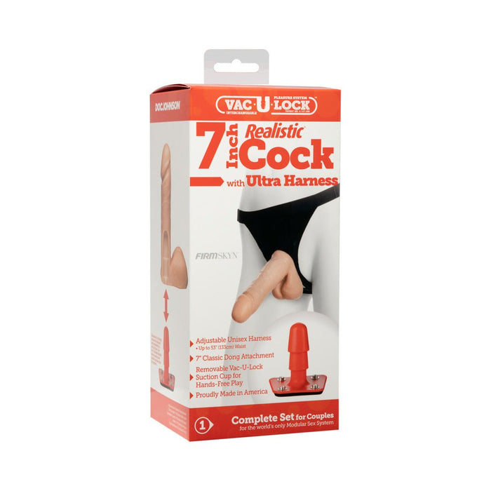 Vac-U-Lock 7" Realistic Dildo with Ultra Harness - SexToy.com