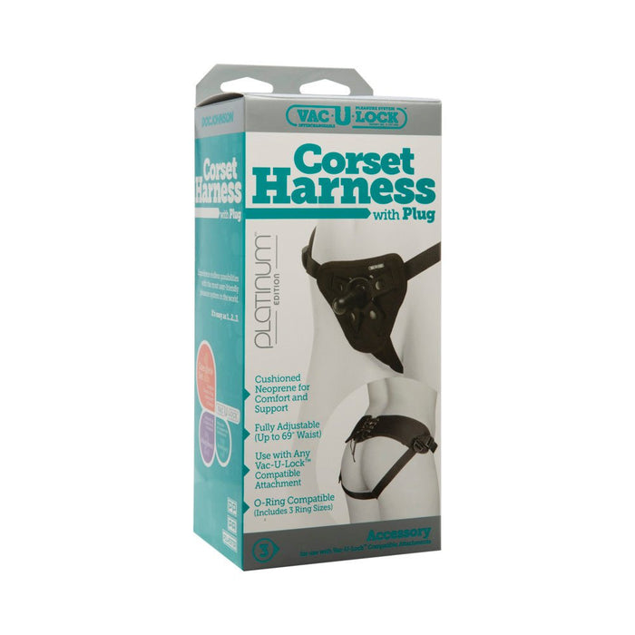 Vac-U-Lock Corset Harness - Black - SexToy.com