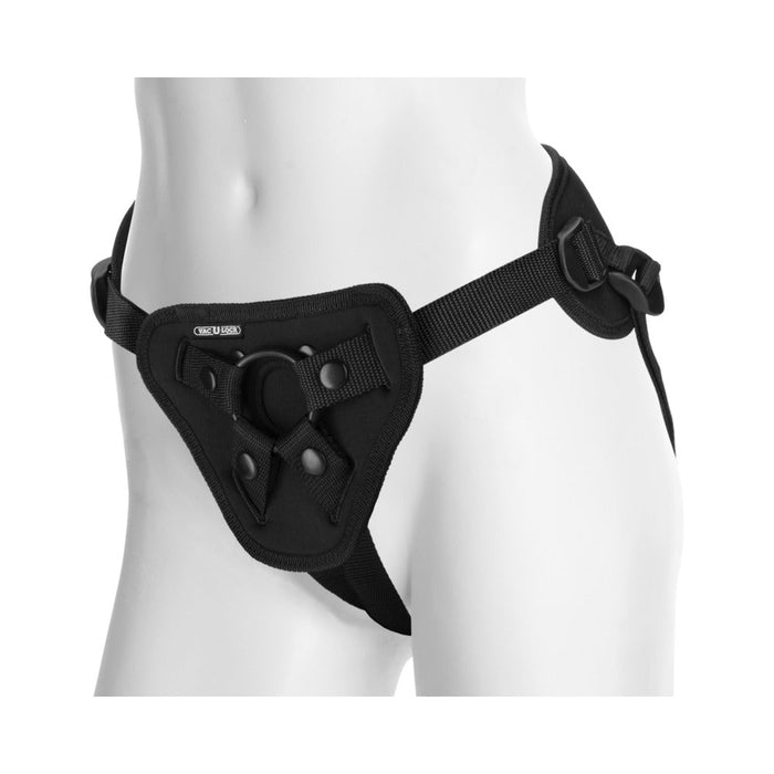 Vac-U-Lock Supreme Harness With Vibrating Plug Black - SexToy.com