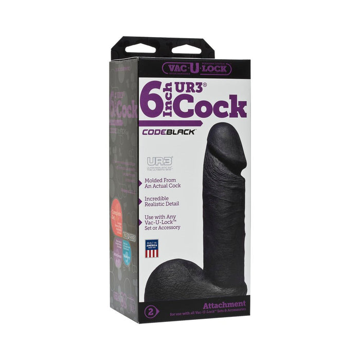 Vac-u-lock - Ur3 6in Realistic Cock Codeblack - SexToy.com