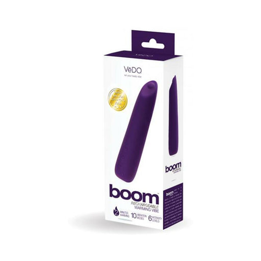 Vedo Boom Rechargeable Warming Silicone Slimline Vibrator Purple | SexToy.com