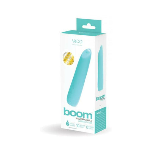 Vedo Boom Rechargeable Warming Silicone Slimline Vibrator Turquoise | SexToy.com
