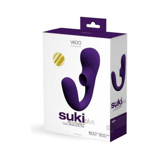 Vedo Suki Plus Rechargeable Dual Sonic Vibe Deep Purple | SexToy.com