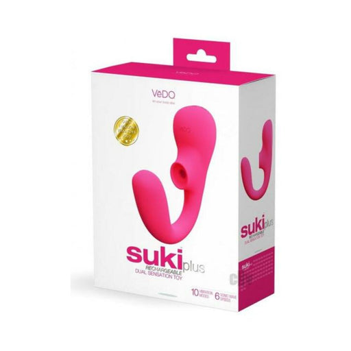 Vedo Suki Plus Rechargeable Dual Sonic Vibe Foxy Pink | SexToy.com