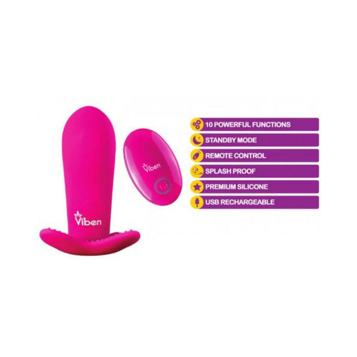 Viben Intrigue Panty Vibe W/ Pleasure Nubs Hot Pink - SexToy.com