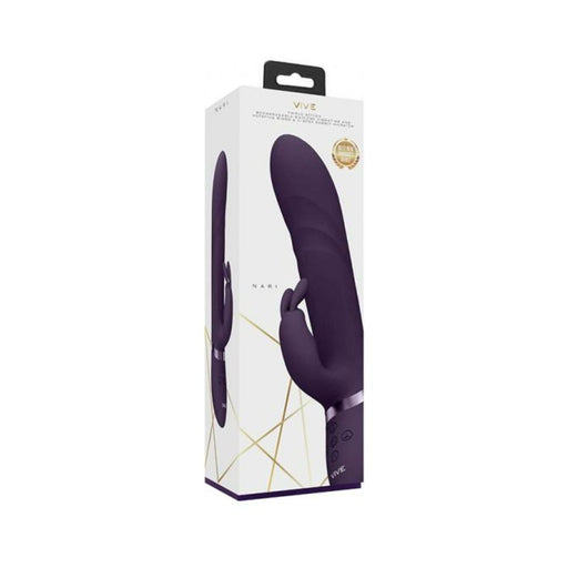 Vive Nari Rechargeable Silicone G-spot Rabbit Vibrator With Rotating Beads Purple - SexToy.com