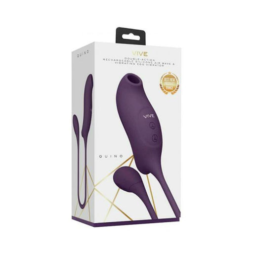 Vive Quino Air Wave & Vibrating Egg Vibrator Purple | SexToy.com
