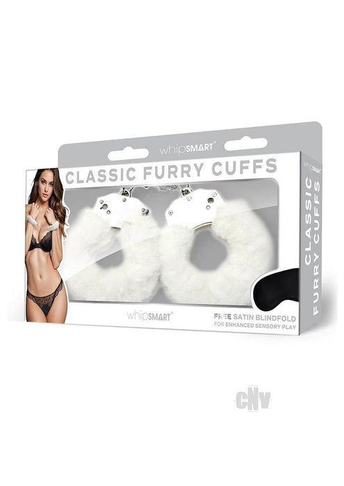 Whipsmart Furry Cuffs Eye Mask Wht - SexToy.com