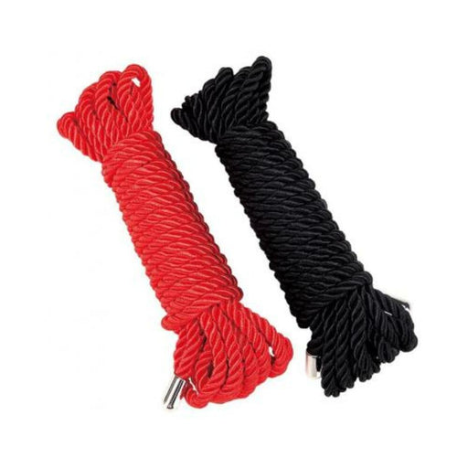 Whipsmart Heartbreaker Satin Bdsm Rope - Black/red Set Of 2 - SexToy.com