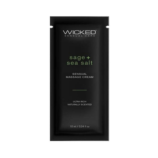 Wicked Sensual Care Sage & Sea Salt Massage Cream - .34 Oz - SexToy.com