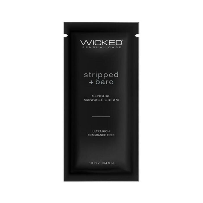 Wicked Sensual Care Stripped & Bare Unscented Massage Cream - .34 Oz - SexToy.com