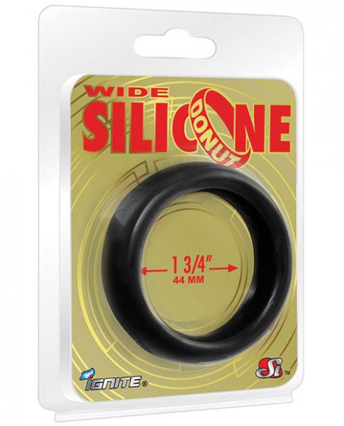 Wide Silicone Donut Black 1.75" Ring | SexToy.com