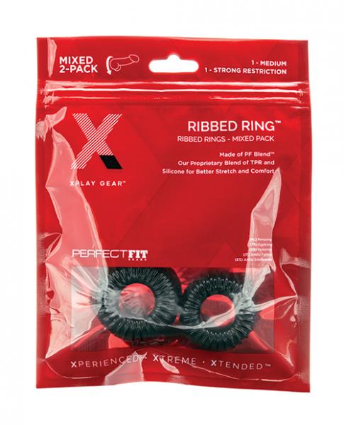 Xplay Pf Blend Premium Stretch Ribbed Ring 2 Pk | SexToy.com