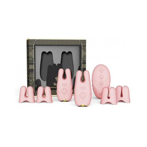 Zalo Nave Vibrating Nipple Clamps - Coral Pink - SexToy.com