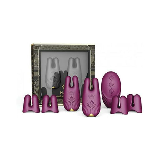Zalo Nave Vibrating Nipple Clamps - Velvet Purple - SexToy.com