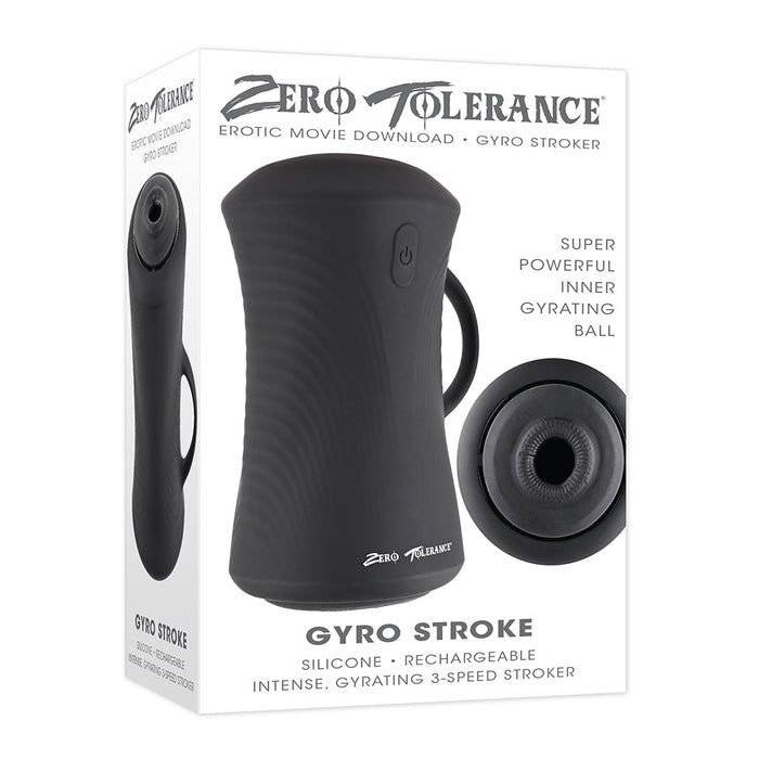 Zero Tolerance Gyro Stroke Rechargeable Gyrating Silicone Stroker Black - SexToy.com
