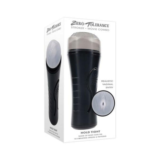 Zero Tolerance Hold Tight Rechargeable Vibrating Squeezeable Cannister Stroker Tpe Black/clear - SexToy.com