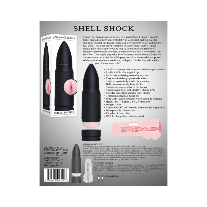 Zero Tolerance Shell Shock Vibrating Stroker - SexToy.com