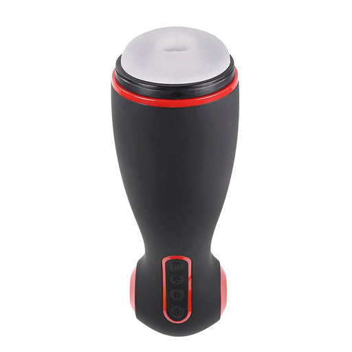 Zero Tolerance Tight Squeeze Rechargeable Vibrating Squeezing Talking Stroker Tpe Black/red - SexToy.com