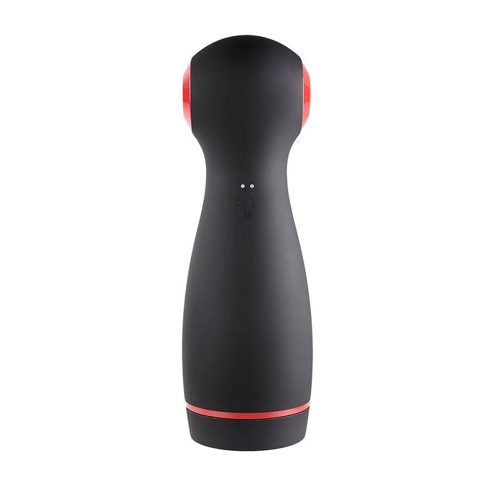 Zero Tolerance Tight Squeeze Rechargeable Vibrating Squeezing Talking Stroker Tpe Black/red - SexToy.com