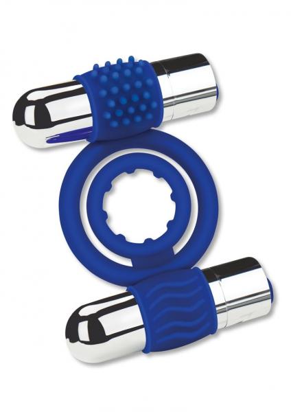 Zolo Duo Vibrating Cock Ring - Blue | SexToy.com