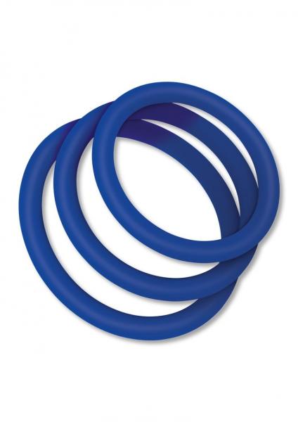 Zolo Stretchy Silicone Cock Rings - Blue | SexToy.com