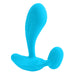Blue silicone rechargeable wearable with three distinct curved shapes designed for hands-free use.