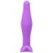 Purple silicone Tantus Little Flirt butt plug with tapered shape and flared base for secure, comfortable fit.