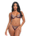 Loretta Floral Embroidered Unlined Underwire Bra & Panty w/Rhinestone Detail - Burgundy SM