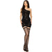 Black Pearl Bling One Shoulder Dress With Thigh Highs Black