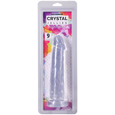 Crystal Jellies Realistic Cock 9 Inch Clear