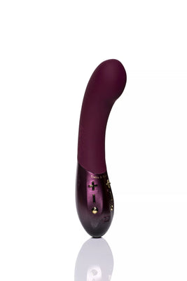 Plum-colored Hot Octopuss Kurve G-spot vibrator with ergonomic curved design and control buttons on the handle.