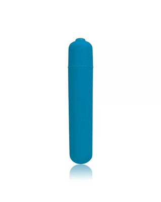 Compact blue Power Bullet Breeze Extended vibrator with smooth finish and single-button control.